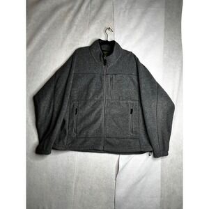 Cabelas Polartec Fleece Jacket Mens 2XL Gray Full Zip Mock Neck M66JK454 Outdoor
